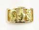 Natural Gold Nugget 1/2 Wide 14k Yellow Gold Band Ring Size 9 Wholesale