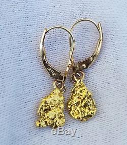 Natural Gold Nugget Drop Earrings