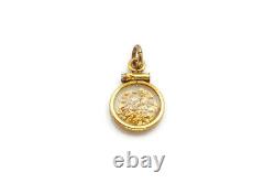 Natural Gold Nuggets In 1/20 12k Yellow Gold GF See Through Glass Pendant