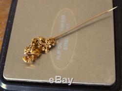 Natural Gold Placer Nugget Dawson Yukon Stick Pin 1900