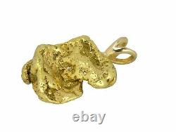 Natural Pure Solid Free-Form Gold Nugget Charm Pendant 12.2gr
