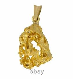 Natural Pure Solid Free-Form Gold Nugget Charm Pendant 7.4gr