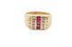 Natural Ruby And Diamonds Men's Ring Nugget Style In 10k Yellow Gold