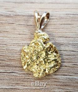 Natural Yellow Gold Nugget With Bail Pendant