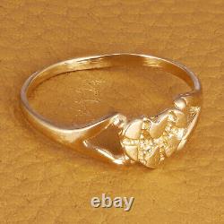 New beautifull 14k Yellow Gold Solid Nugget Heart Ring Band ring size all