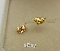 -ONE- Estate Solid 22k Yellow Gold Natural Gold Nugget Single Stud Earring