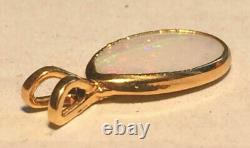 Opal Nugget Pendant Solid White Opal Clad in Hard 22ct Gold 19 x 9 mm 2.7ct