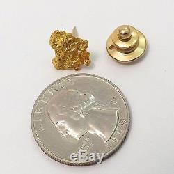 Pure 22-24K Gold Natural Alaskan Nugget Tie Tack Lapel Pin 2.3gr