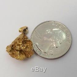 Pure Genuine 22-24K Gold Large Natural Alaskan Nugget Charm Pendant 11.3gr