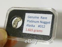 Rare Platinum Natural Nugget 1.665 Gram in Nice Display