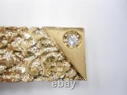 Rush Royal Round Brilliant Diamond 14K Yellow Gold Over Nugget Money Clip