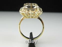 Smoky Quartz Nugget Ring 14K Yellow Gold Fine jewelry Estate Genuine Natural