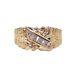 Solid 10k Yellow Gold Nugget Natural Diamond Accent Ring Size 9.75