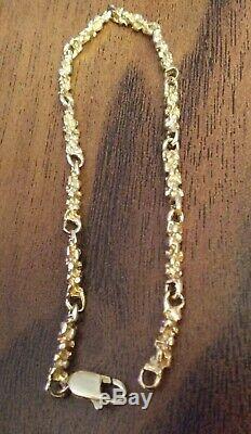 Solid 14k Gold Bracelet Drip Cast Bars 6 Grams 7 Natural Nugget