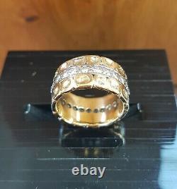 Stunning VERY HEAVY 18ct gold 1.50ct diamond eternity nugget ring 13.35g