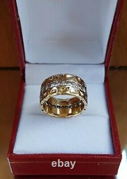 Stunning VERY HEAVY 18ct gold 1.50ct diamond eternity nugget ring 13.35g