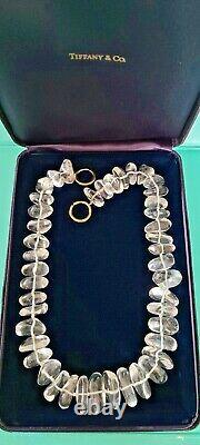 Tiffany & Co Picasso 18K Gold Quartz Rock Crystal necklace 22