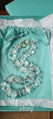 Tiffany & Co Picasso 18K Gold Quartz Rock Crystal necklace 22