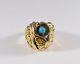Turquoise And Natural Nugget 14k Gold Ring Size 10