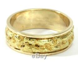 UNIQUE Men's NATURAL NUGGET & 14K Gold Ring/Band Size 11, 9.6 Grams