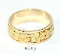 UNIQUE Men's NATURAL NUGGET & 14K Gold Ring/Band Size 11, 9.6 Grams