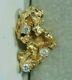 Unique 14k Yellow Gold Nugget & 3-diamond Pendant, 5/8 X 3/8 Estate 1.7 Grams