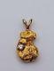 Unisex Genuine Gold Nugget Diamond Solitaire Pendant Natural Yellow Gold