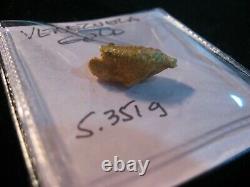Venezuela High Purity Gold Nugget 5.351 Grams Natural Placer