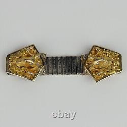 Vintage 10k Yellow Gold, Natural Nugget, Diamond Mens Ram Watch Tips/Band