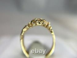 Vintage 14k Yellow Gold Round Single Cut Diamond Free Form Gold Nugget Ring