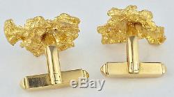 Vintage 22K & 18K Yellow Gold Natural Nugget Style Cufflinks 18.1 Grams