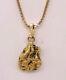 Vintage 22k Yellow Gold Natural Gold Nugget Pendant 15 Square Serpentine Chain