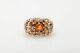 Vintage $6k 3ct Natural Padparadscha Sapphire Diamond 14k Gold Nugget Band Ring