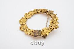 Vintage Natural Gold Nugget Brooch Pin