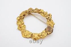 Vintage Natural Gold Nugget Brooch Pin