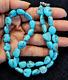 Vintage Top Natural Sleeping Beauty Turquoise Gold Mineral Nugget Necklace