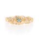 Yellow Gold Fancy Blue Diamond Solitaire Band -14k Round Cut Nugget Ring Treated
